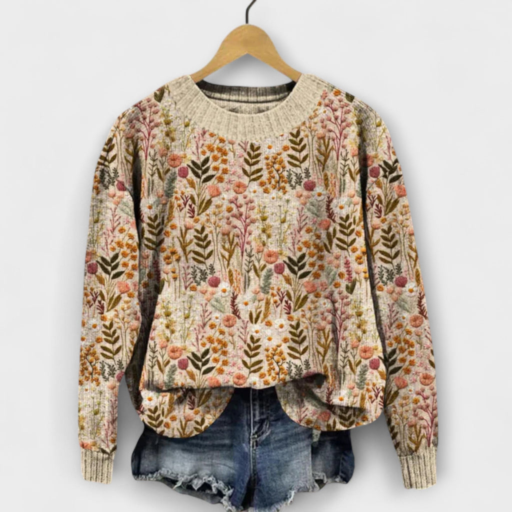 Jane - Elegant Floral Knit Sweater