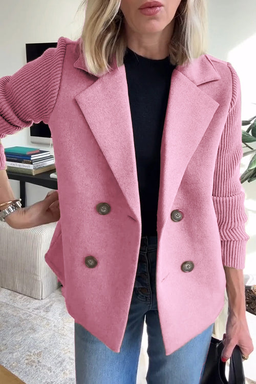 Ruby - Autumn Knit-Sleeve Blazer