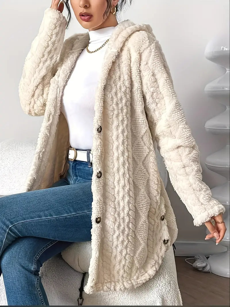 Sanne – Plush Hooded Cardigan