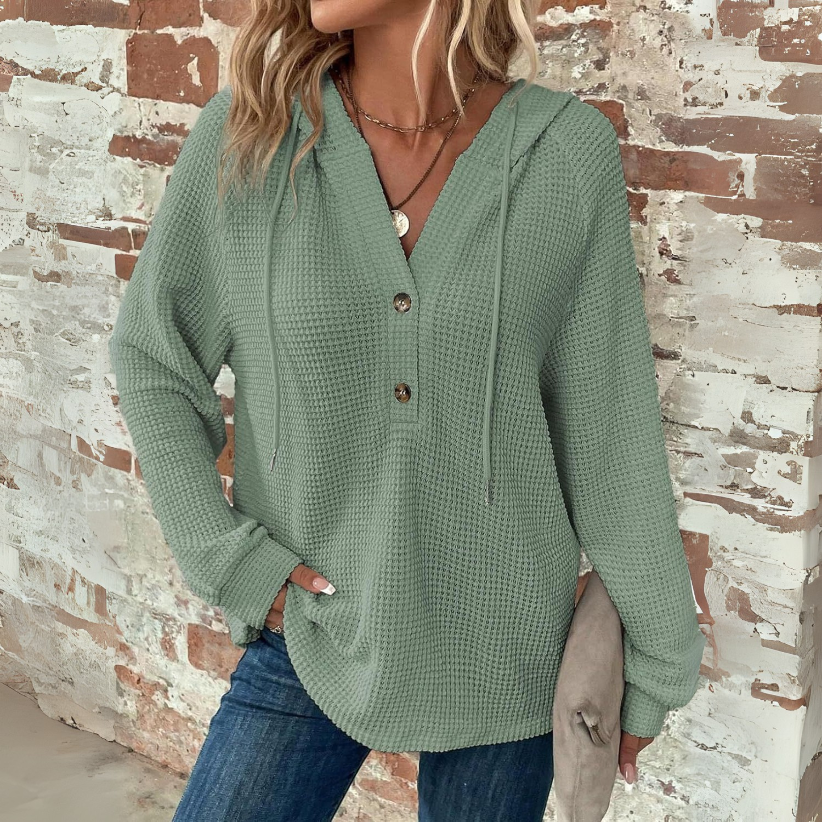 Sioni- V-Neck Hoodie Sweatshirt