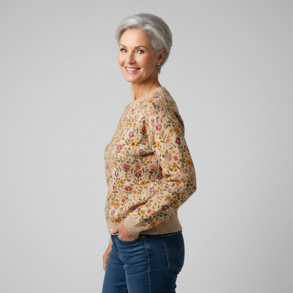 Jane - Elegant Floral Knit Sweater