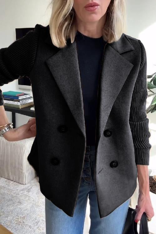 Ruby - Autumn Knit-Sleeve Blazer