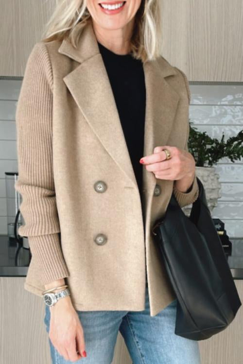 Ruby - Autumn Knit-Sleeve Blazer