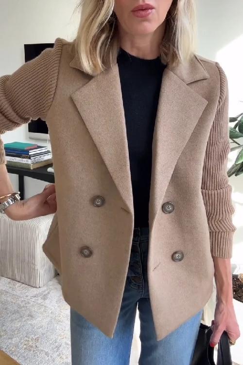 Ruby - Autumn Knit-Sleeve Blazer
